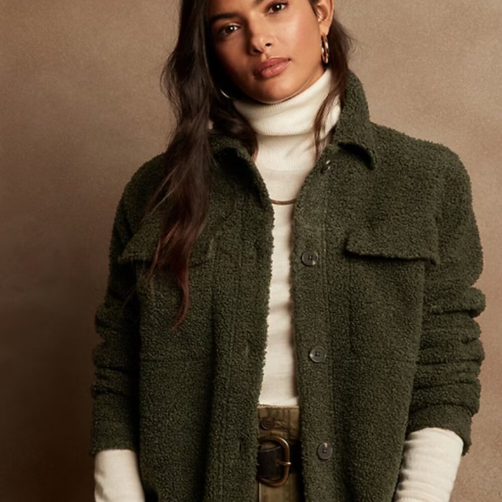 Banana republic soft fuzzy shacket